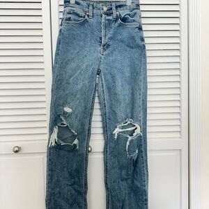 Wild Fable Light Blue Distressed Straight Leg Jeans